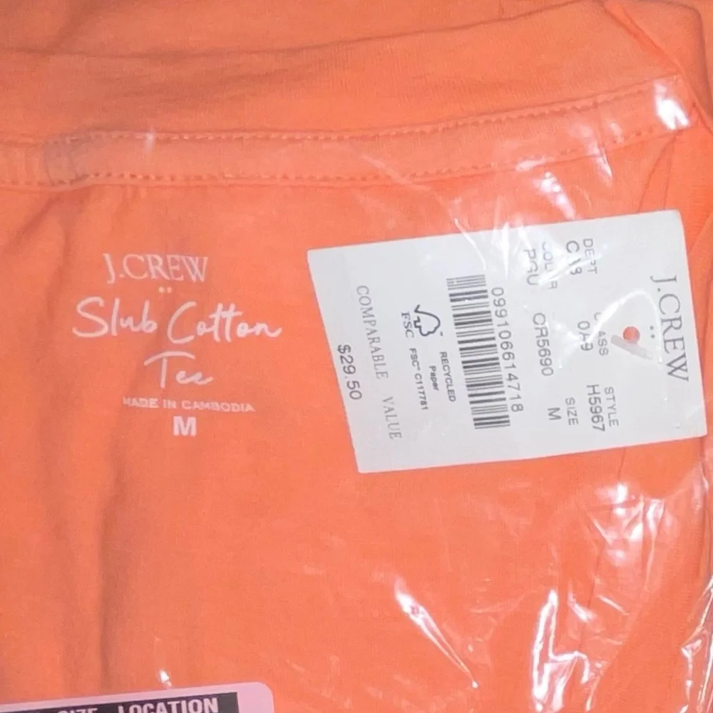 J. CREW Tee Vintage Slub Cotton Pale Guava V-Neck Short Sleeve T-Shirt NWT - Picture 9 of 12